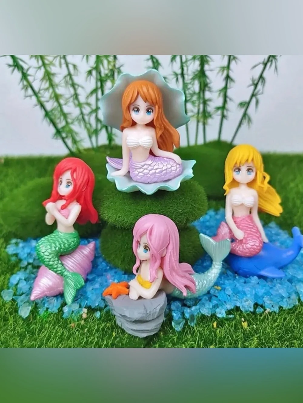 New miniature mermaid figurines decorative cake toppers fish tank aquarium Fairy